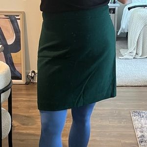 Dark green j crew mini skirt